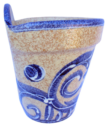 Wall Hanging Flower Pot (Spanish Blue) - Hand Painted in Spain